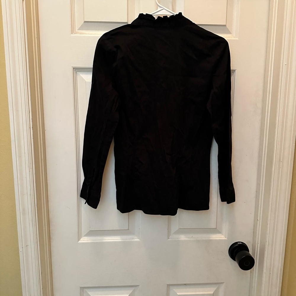 Chico's Black Ruffled Blouse - Picture 6 of 9
